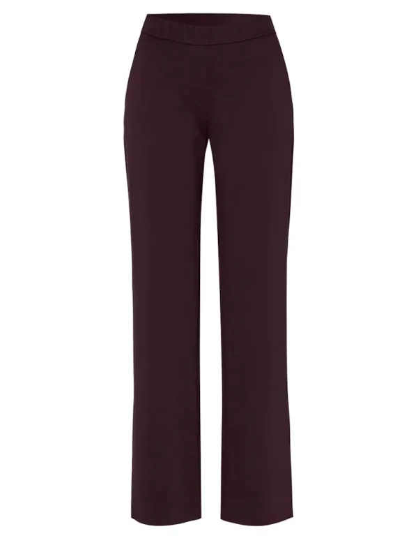 Pantalon Long Taille Moyenne Élastique Deux Poches Françaises Wideleg Jersey Uni – Image 5