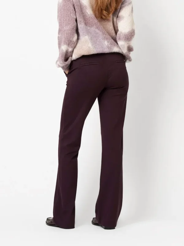 Pantalon Long Taille Moyenne Élastique Deux Poches Françaises Wideleg Jersey Uni – Image 3