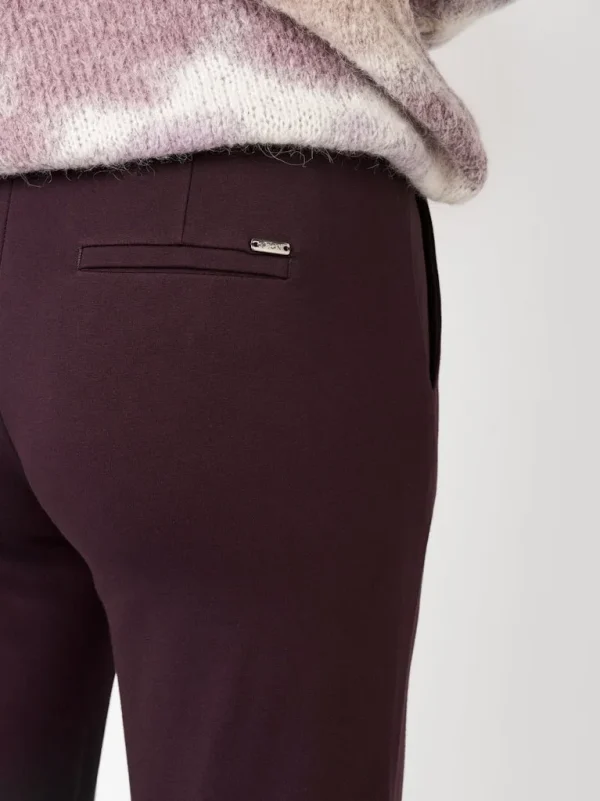 Pantalon Long Taille Moyenne Élastique Deux Poches Françaises Wideleg Jersey Uni – Image 4