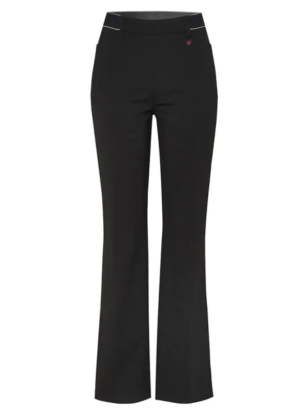 Pantalon Long Taille Moyenne Élastique Deux Poches Françaises Flaired Uni Alice Relaxed – Image 5