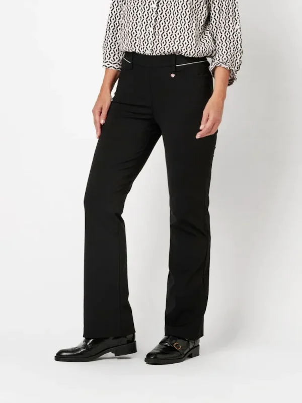 Pantalon Long Taille Moyenne Élastique Deux Poches Françaises Flaired Uni Alice Relaxed – Image 2