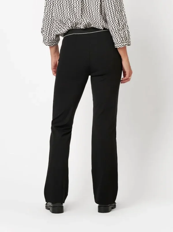 Pantalon Long Taille Moyenne Élastique Deux Poches Françaises Flaired Uni Alice Relaxed – Image 3