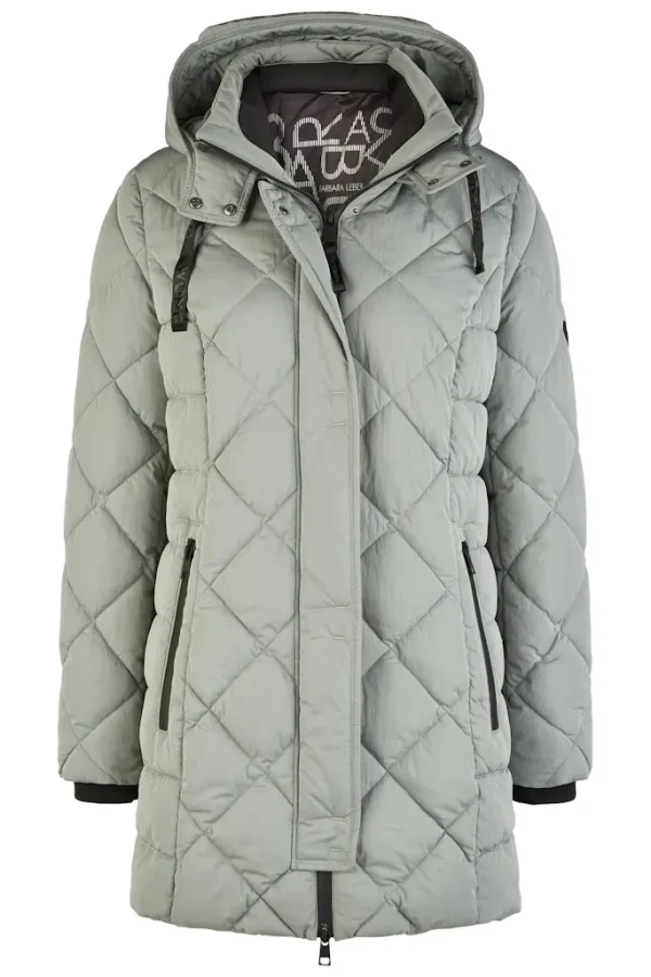 Parka Mi-Longues Col Montant Capuche Amovible Zippée Pressions Deux Poches Zippées Unie