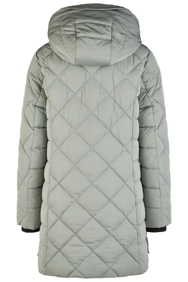 Parka Mi-Longues Col Montant Capuche Amovible Zippée Pressions Deux Poches Zippées Unie – Image 2