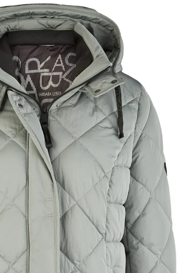 Parka Mi-Longues Col Montant Capuche Amovible Zippée Pressions Deux Poches Zippées Unie – Image 3