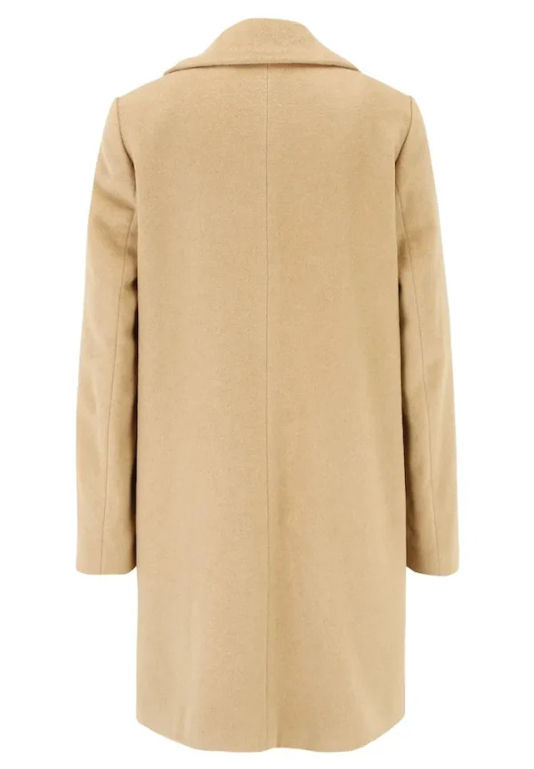 Manteau Mi-Long Manches Longues Boutonné Deux Poches Uni – Image 6