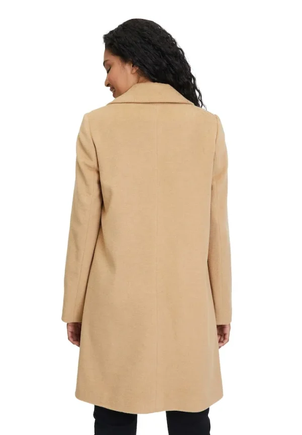 Manteau Mi-Long Manches Longues Boutonné Deux Poches Uni – Image 3