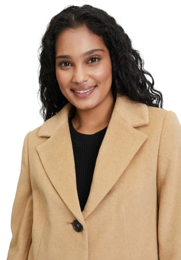 Manteau Mi-Long Manches Longues Boutonné Deux Poches Uni – Image 4