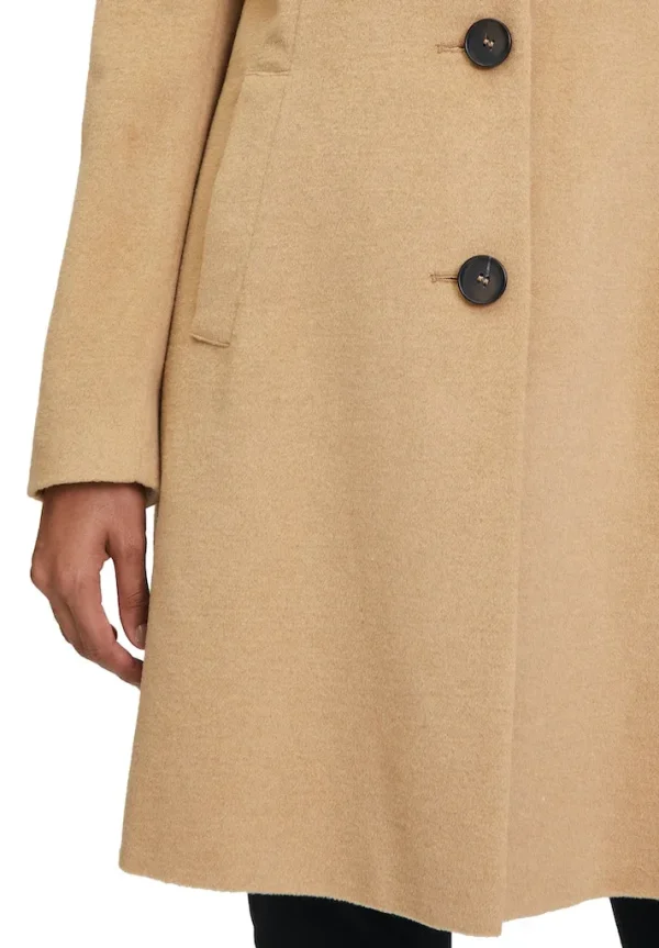 Manteau Mi-Long Manches Longues Boutonné Deux Poches Uni – Image 8