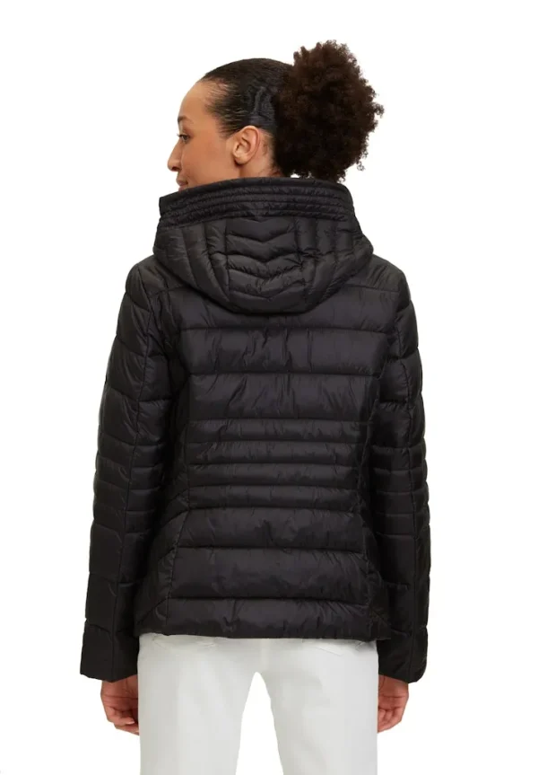 Parka Courte Col Montant Capuche Amovible Manches Longues Zippée Deux Poches Zippées Unie – Image 4