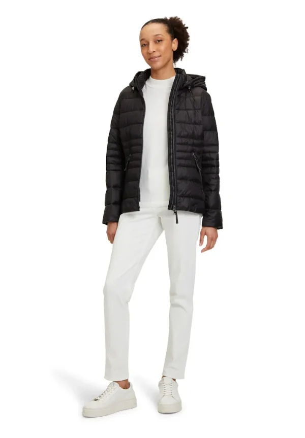 Parka Courte Col Montant Capuche Amovible Manches Longues Zippée Deux Poches Zippées Unie – Image 5