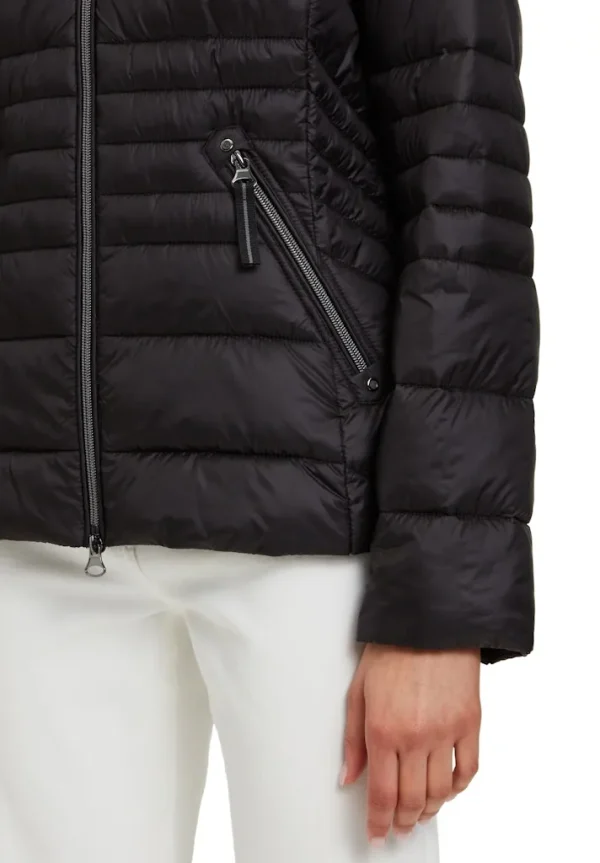 Parka Courte Col Montant Capuche Amovible Manches Longues Zippée Deux Poches Zippées Unie – Image 7