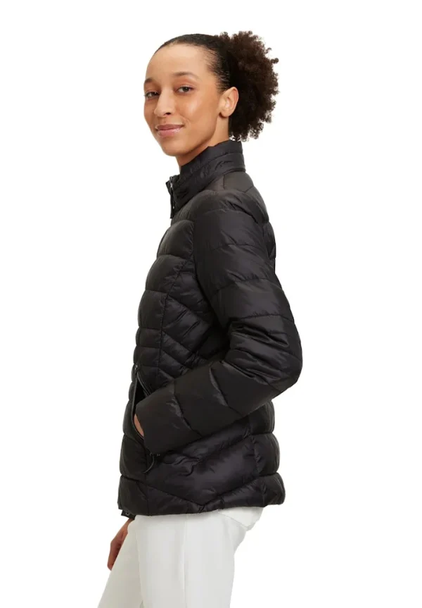 Parka Courte Col Montant Capuche Amovible Manches Longues Zippée Deux Poches Zippées Unie – Image 8