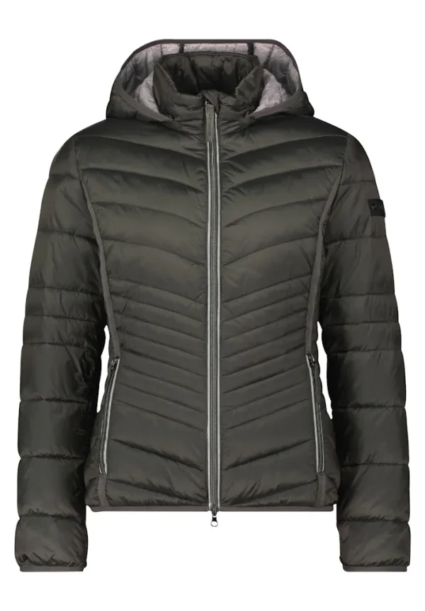 Parka Courte Manches Longues Col Montant Zippée Capuche Amovible – Image 2