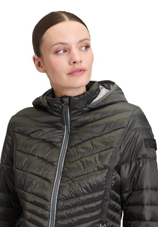 Parka Courte Manches Longues Col Montant Zippée Capuche Amovible – Image 6