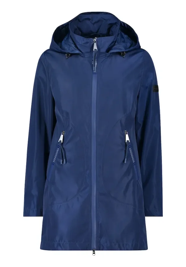 Parka Mi-Longue Col Montant Capuche Amovible Manches Longues Zippé 2-en-1 – Image 2