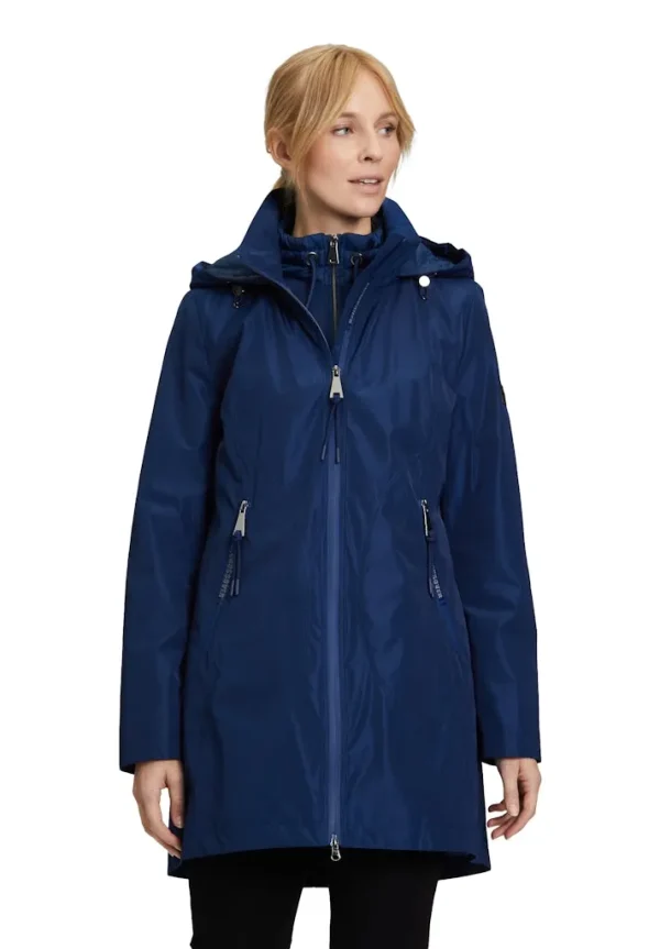 Parka Mi-Longue Col Montant Capuche Amovible Manches Longues Zippé 2-en-1 – Image 4