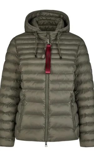 Parka Mi-longue Col Montant Capuche Amovible Manches Longues Zippée Deux Poches Zippées Unie