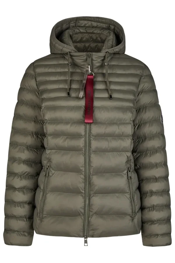 Parka Mi-longue Col Montant Capuche Amovible Manches Longues Zippée Deux Poches Zippées Unie
