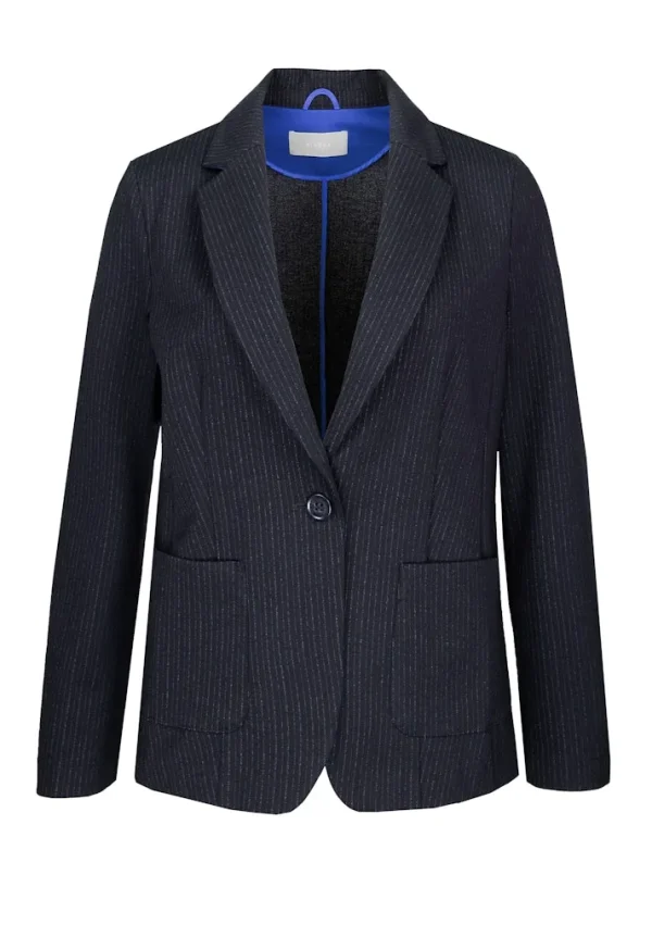 Blazer Manches Longues Boutonné Deux Poches Rayé – Image 4
