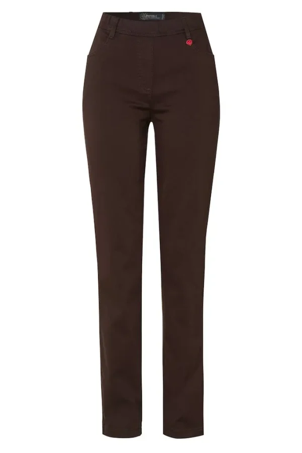 Pantalon Long Taille Moyenne Elastique Cinq Poches Slim Uni – Image 4