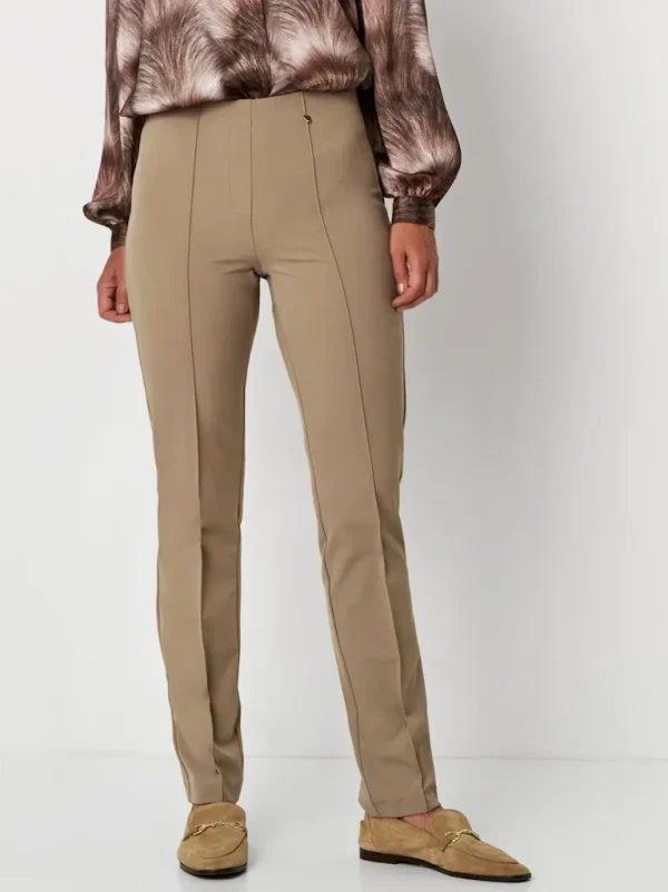 Pantalon Long Taille Moyenne Elastique Slim Uni – Image 2