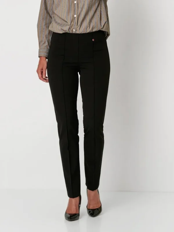 Pantalon Long Taille Moyenne Elastique Slim Uni – Image 6