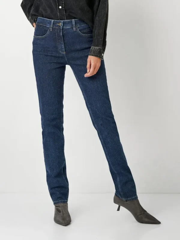 Pantalon Jean Long Taille Moyenne Slim Quatres Poches Uni – Image 2