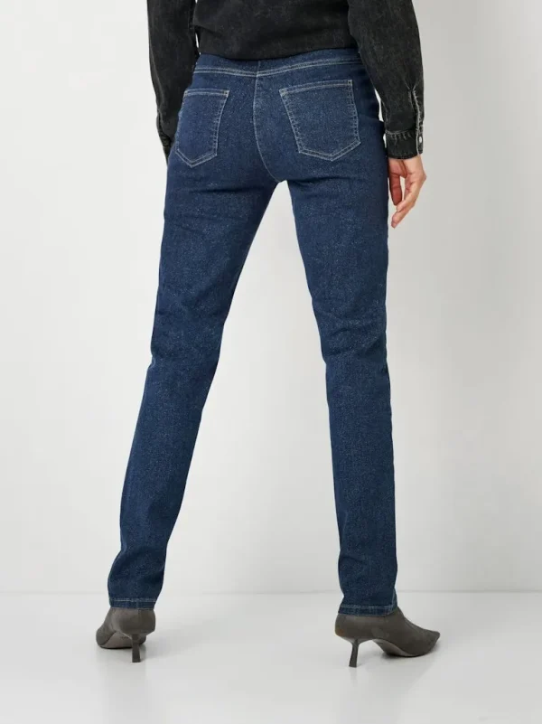 Pantalon Jean Long Taille Moyenne Slim Quatres Poches Uni – Image 3