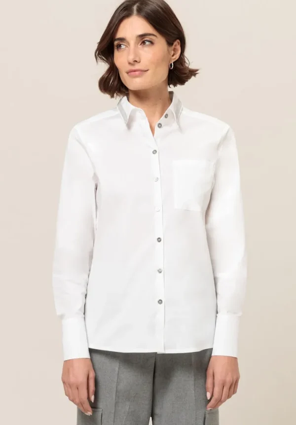 Chemise Manches Longues Boutonné Un Poche Unie