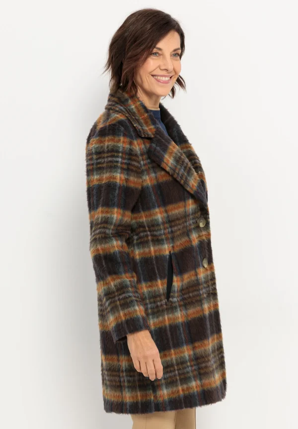 Manteau Mi-long Manches Longues Imprimé Carreaux Ecossais – Image 2