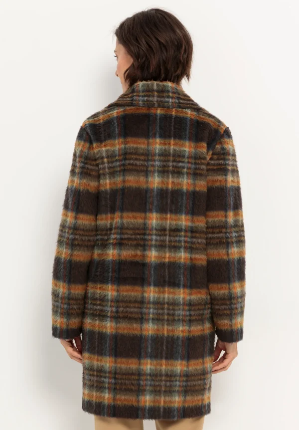 Manteau Mi-long Manches Longues Imprimé Carreaux Ecossais – Image 3