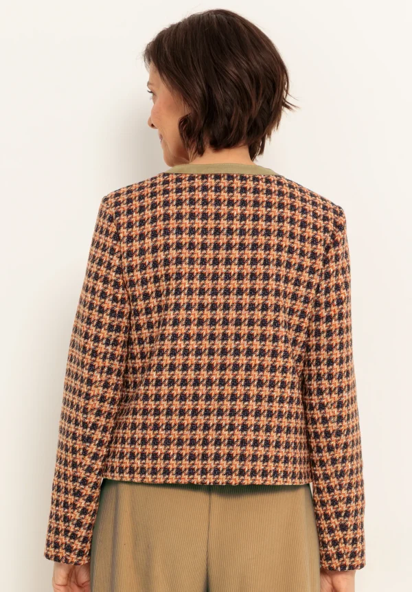 Veste Manches Longues Bord à Bord Deux Poches Tweed Agrafes Col – Image 3