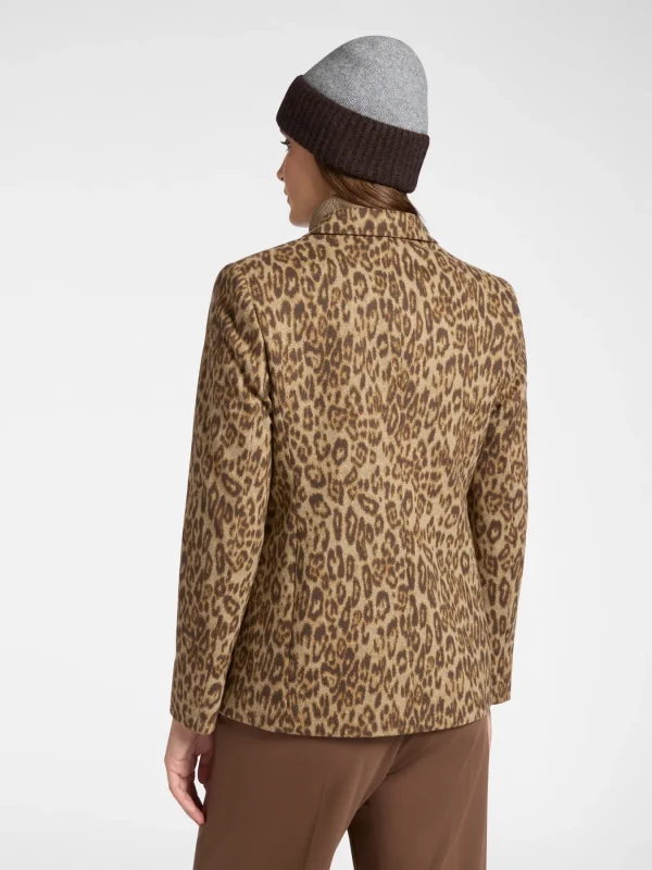 Blazer Manches Longues Un Bouton Deux Poches Imprimé Léopard – Image 2