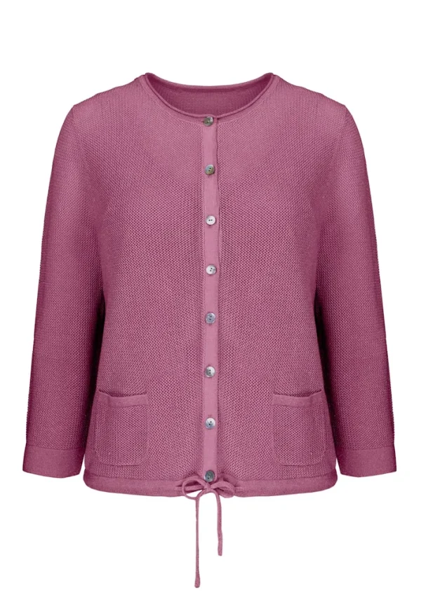 Gilet Manches Longues Boutonné Deux Poches Cordons Bas Métallisé Uni – Image 4