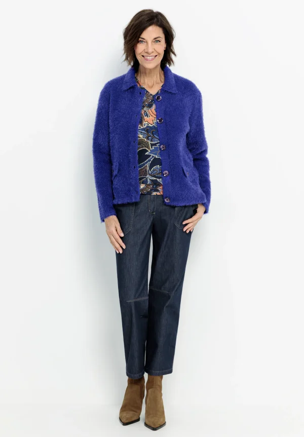 Gilet Manches Longues Boutonné Deux Poches Façon Raccoon Uni – Image 4