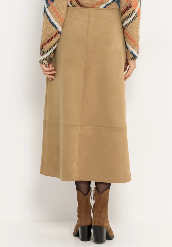 Jupe Longueur Midi Taille Moyenne Suedine Unie – Image 4