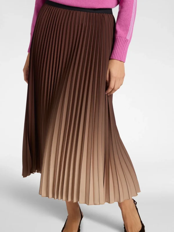 Jupe Longueur Midi Taille Moyenne Elastique Plissée Dégradé – Image 4