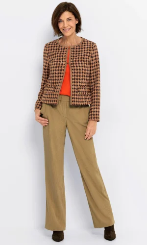 Pantalon Long Taille Moyenne Elastique Velours Côtelé Deux Poches Fluide Uni