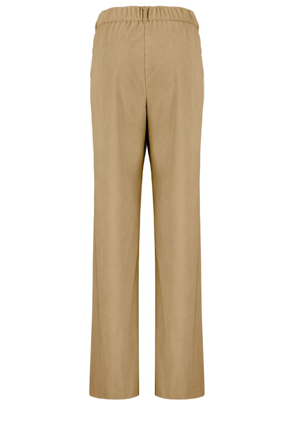 Pantalon Long Taille Moyenne Elastique Velours Côtelé Deux Poches Fluide Uni – Image 5