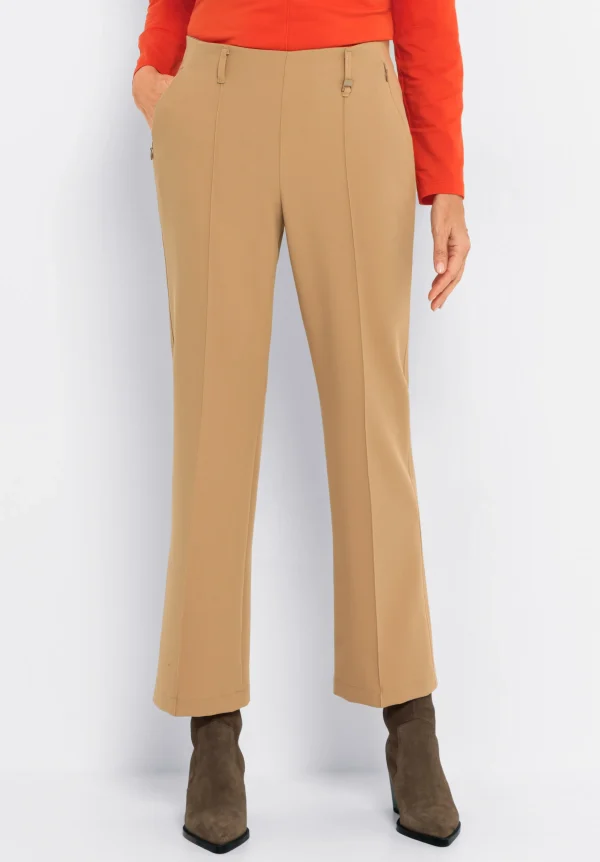 Pantalon Long Taille Elastique Zip Côté Uni – Image 2
