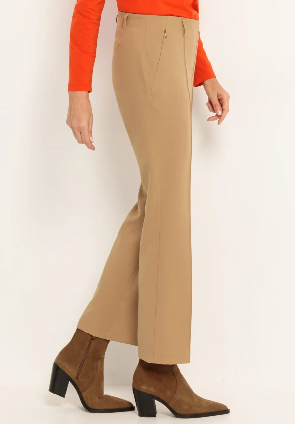 Pantalon Long Taille Elastique Zip Côté Uni – Image 3