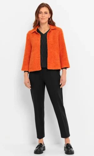 Pantalon Jegging Long Taille Moyenne Elastique Poches Zippées Uni