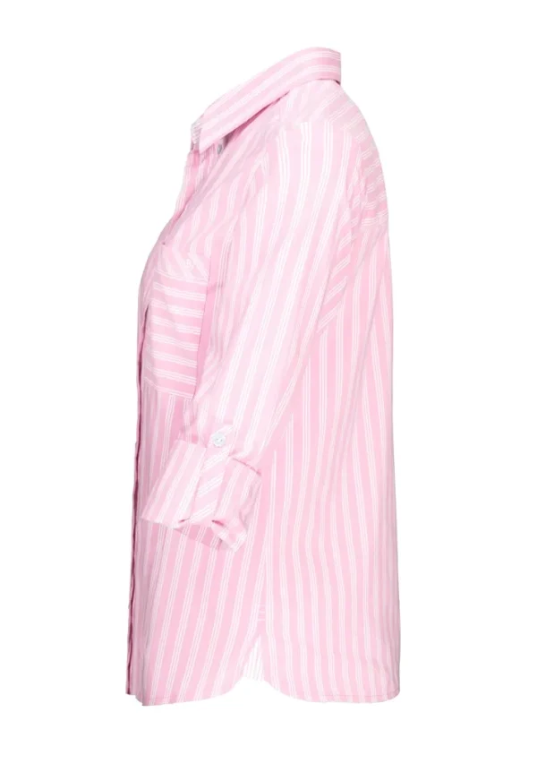 Chemise Manches Longues Piqué De Coton Poche Poitrine Rayures – Image 3