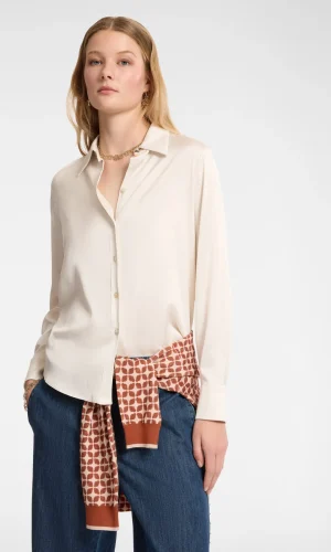 Chemise Manches Longues Satinée Unie