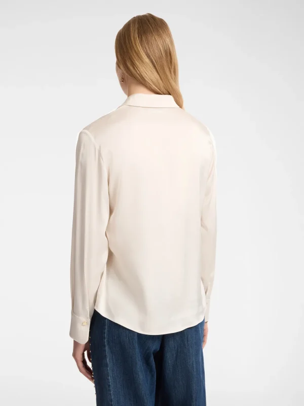 Chemise Manches Longues Satinée Unie – Image 2