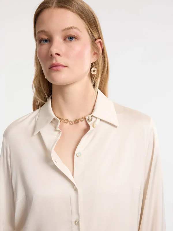 Chemise Manches Longues Satinée Unie – Image 4