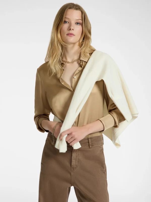 Chemise Manches Longues Satinée Unie – Image 6