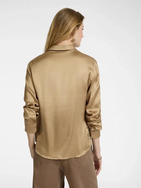 Chemise Manches Longues Satinée Unie – Image 7