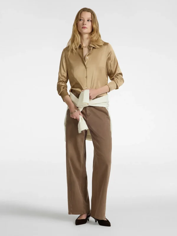Chemise Manches Longues Satinée Unie – Image 8